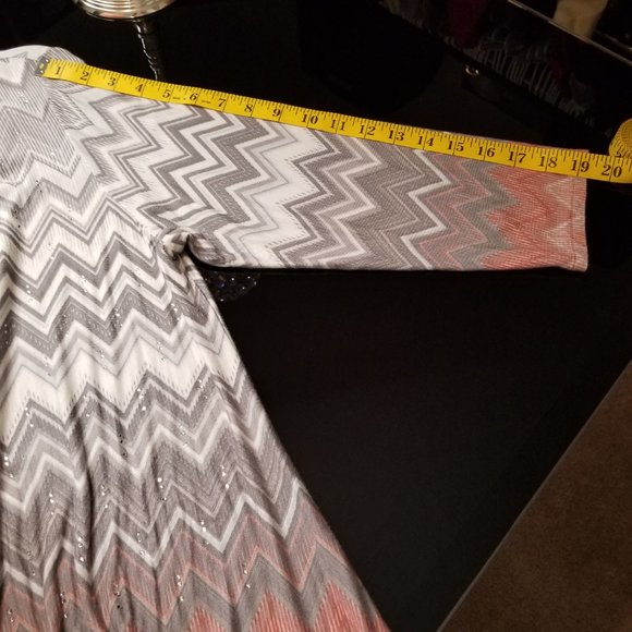 Ruby Rd. Embellished Chevron Tunic Top, Size M - Picture 8 of 9